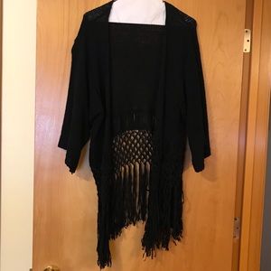 Black fringe sweater